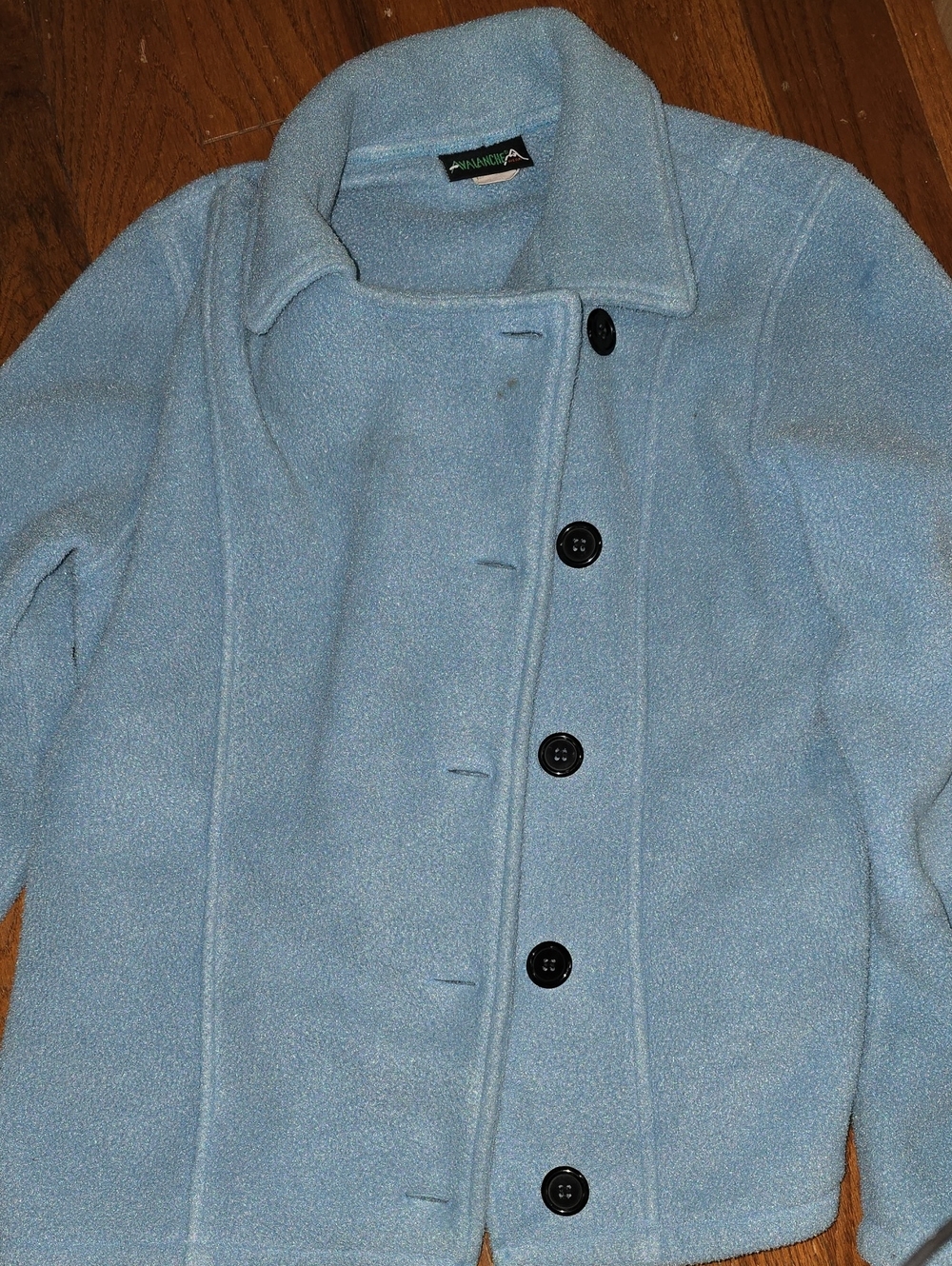 Avalanche Light Blue Fleece Jacket with Black Logo Tag